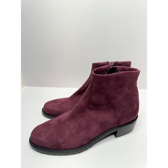 Ron White Boots Size 5.5US 36EUR Wine Giorgi Stretch Side Zip Ankle Booties - Picture 3 of 12